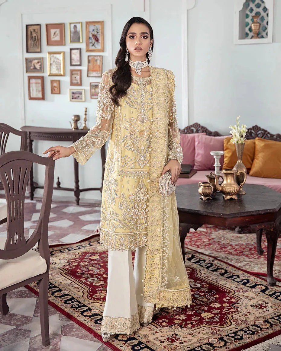 Gulaal Wedding Formals Yellow Raw Silk – view 4 – Poshaq