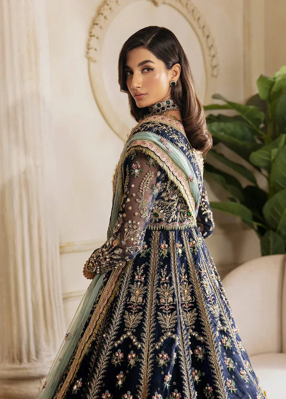 Gulaal Wedding Formals Blue Net – view 5 – Poshaq