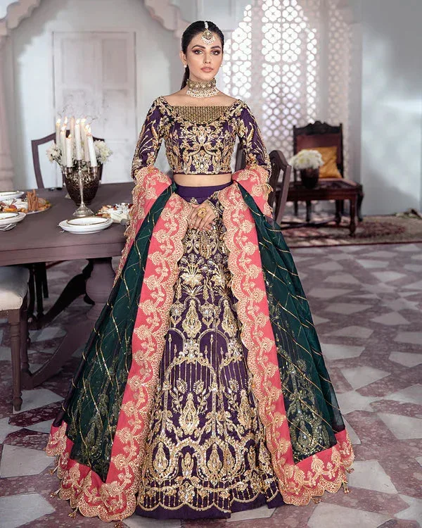 Gulaal Wedding Formals Purple Raw Silk – view 1 – Poshaq