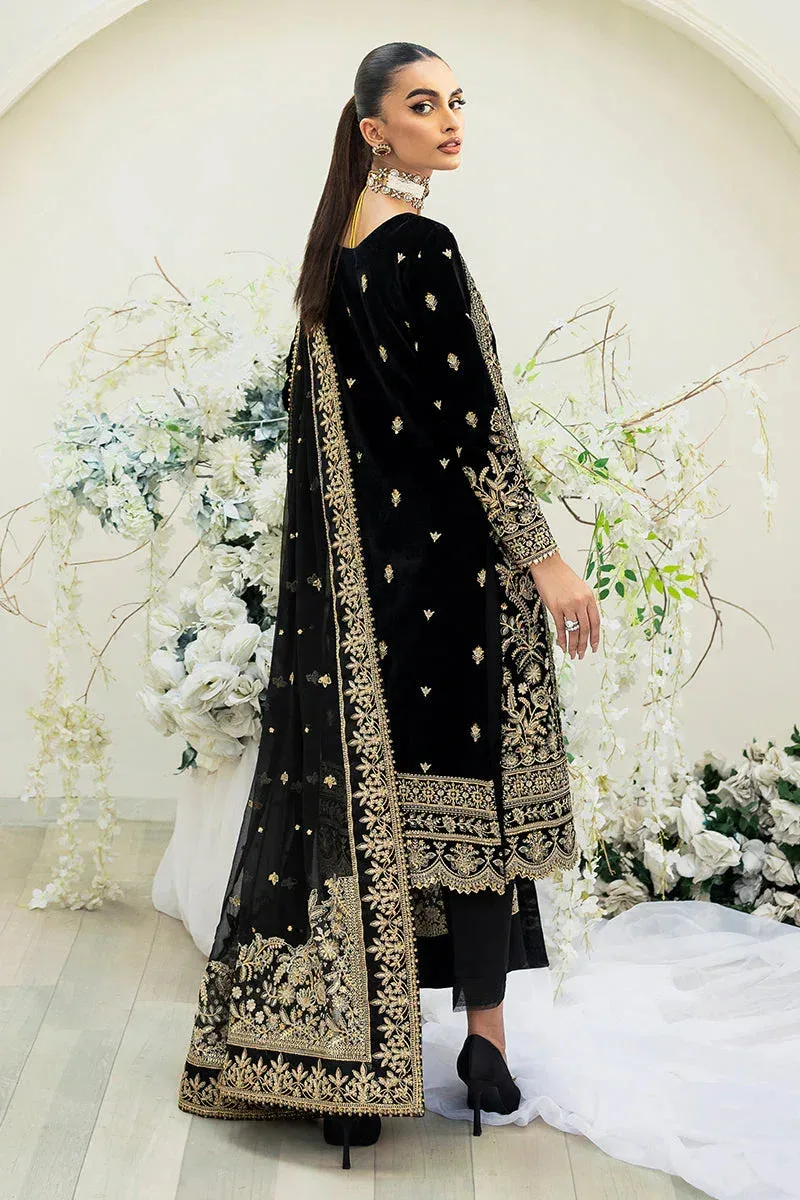 Gulaal Celeste Velvet 24 Black Raw Silk – view 2 – Poshaq