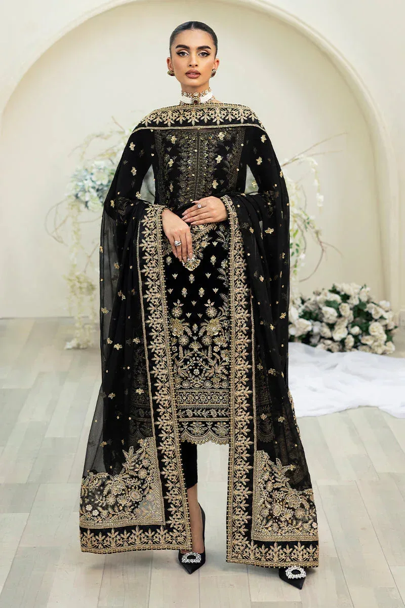 Gulaal Celeste Velvet 24 Black Raw Silk – view 4 – Poshaq