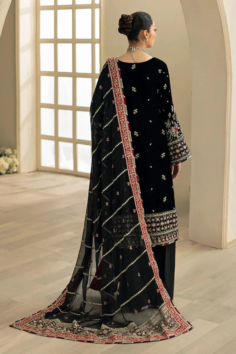 Gulaal Celeste Velvet 24 Black Raw Silk – view 2 – Poshaq