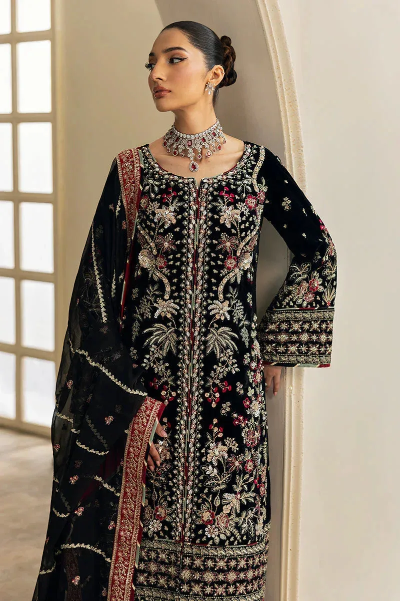 Gulaal Celeste Velvet 24 Black Raw Silk – view 3 – Poshaq