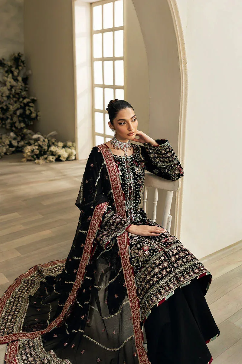 Gulaal Celeste Velvet 24 Black Raw Silk – view 4 – Poshaq