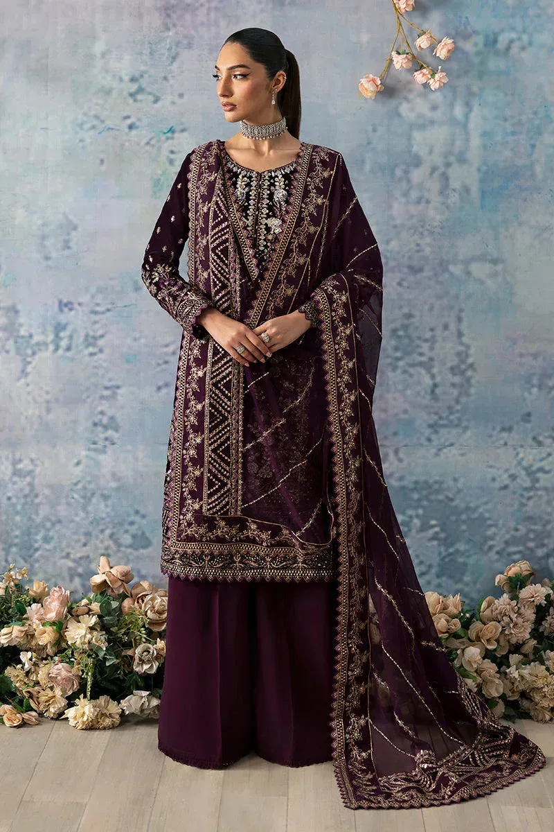 Gulaal Celeste Velvet 24 Dark Plum Raw Silk – view 1 – Poshaq