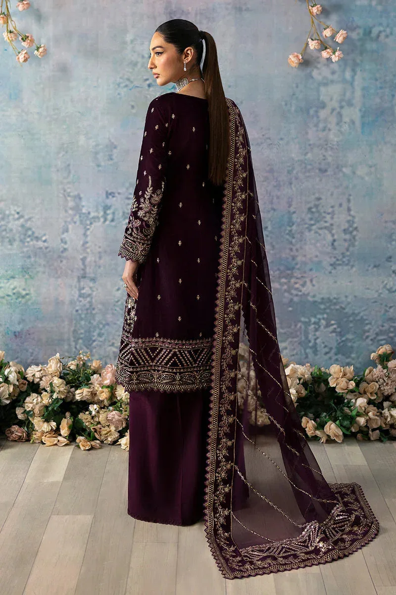 Gulaal Celeste Velvet 24 Dark Plum Raw Silk – view 2 – Poshaq