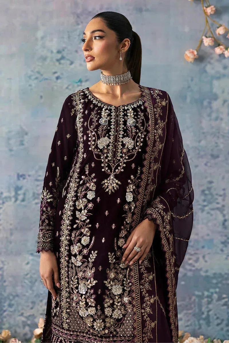 Gulaal Celeste Velvet 24 Dark Plum Raw Silk – view 3 – Poshaq