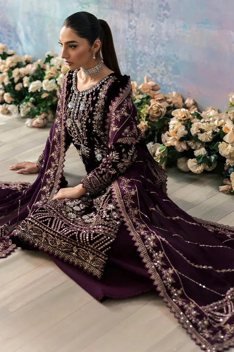 Gulaal Celeste Velvet 24 Dark Plum Raw Silk – view 4 – Poshaq