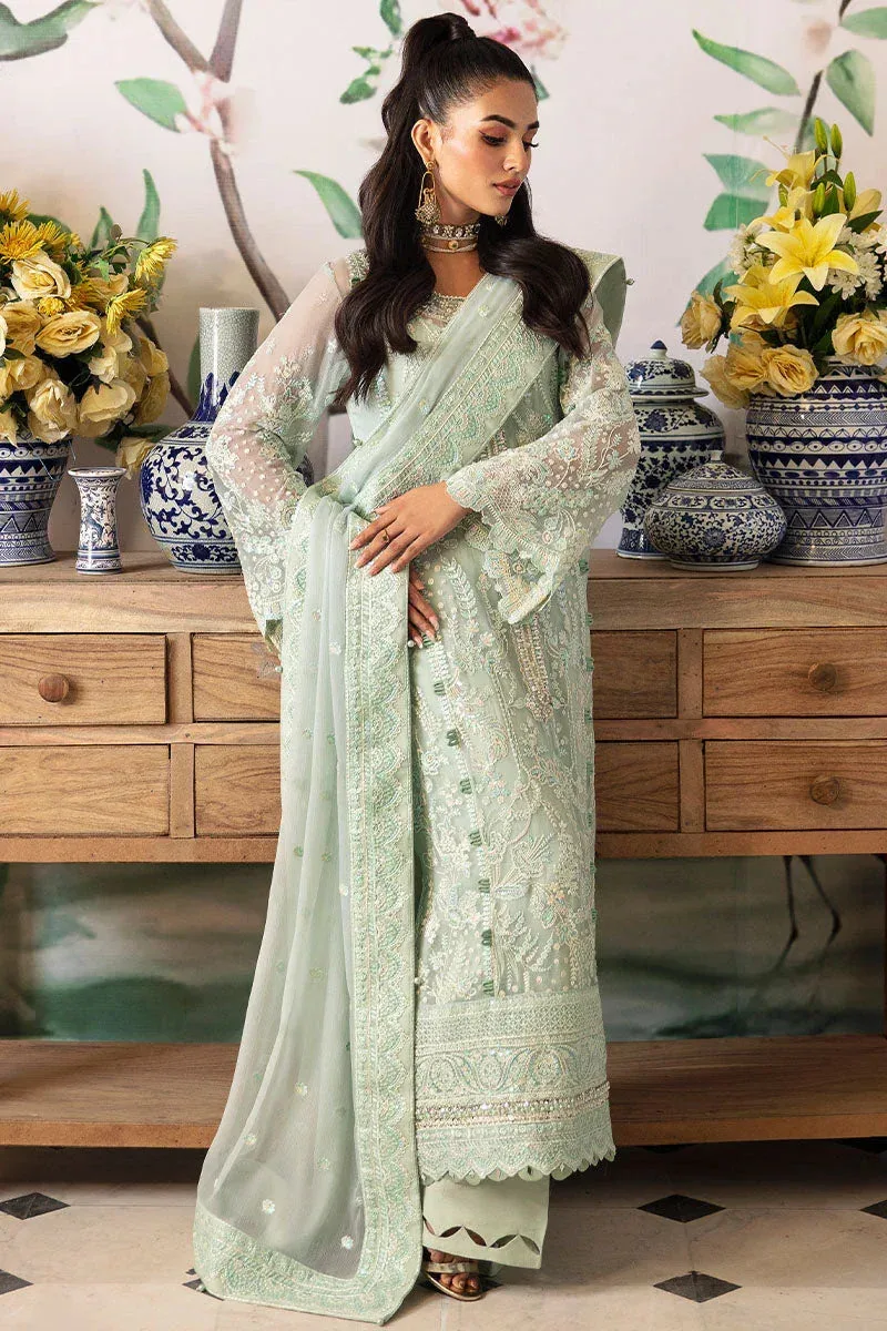 Gulaal Embroidered Chiffon 24 Ferozi Raw Silk – view 4 – Poshaq