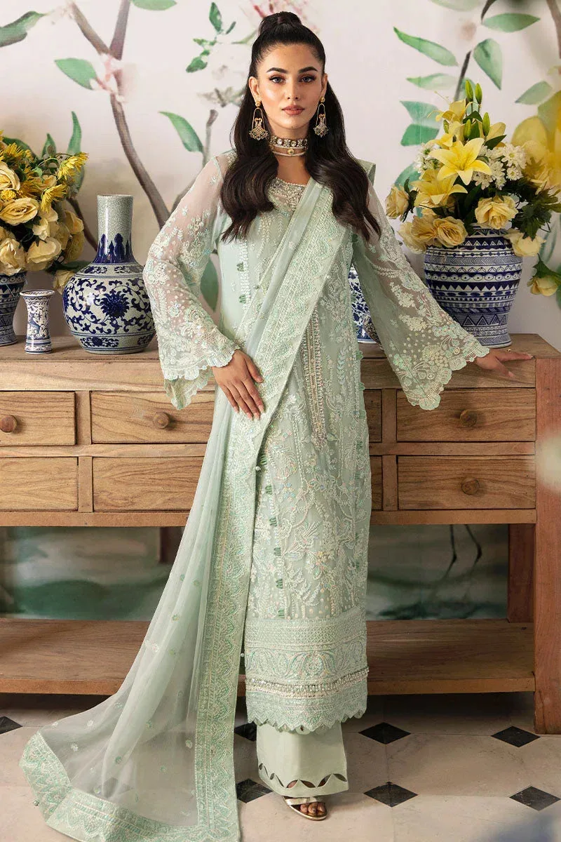 Gulaal Embroidered Chiffon 24 Ferozi Raw Silk – view 5 – Poshaq