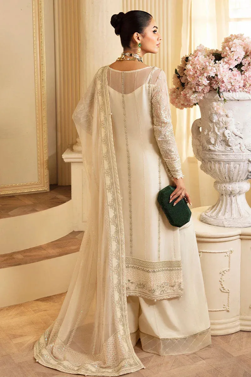 Gulaal Embroidered Chiffon 24 Ivory Raw Silk – view 2 – Poshaq