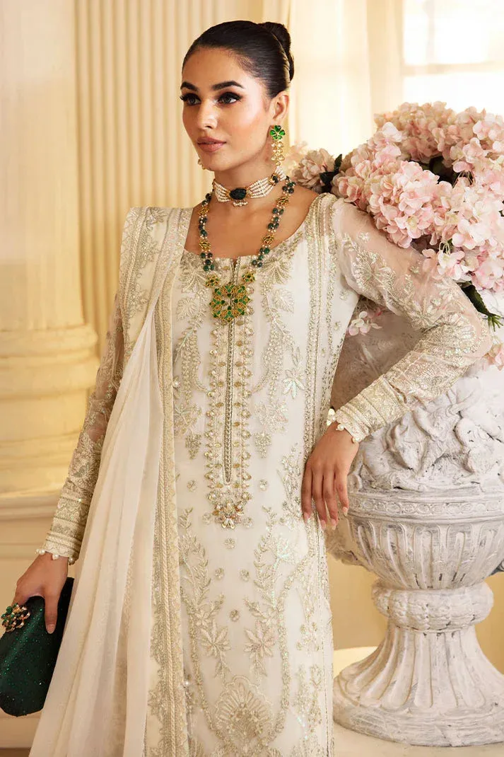 Gulaal Embroidered Chiffon 24 Ivory Raw Silk – view 3 – Poshaq