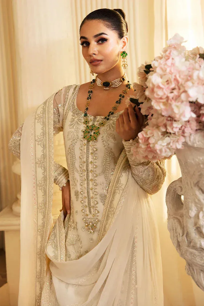 Gulaal Embroidered Chiffon 24 Ivory Raw Silk – view 4 – Poshaq