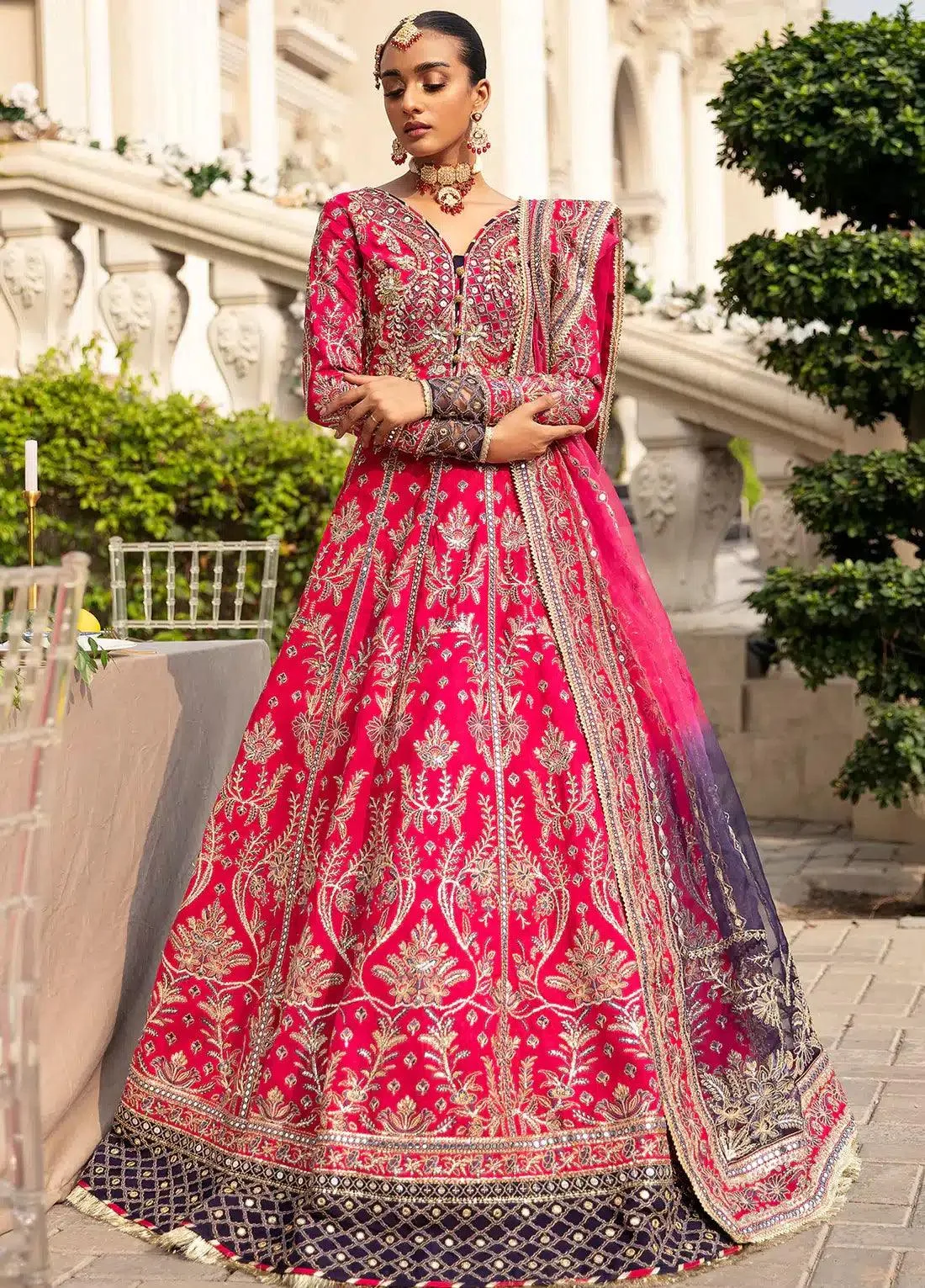 Gulaal Wedding Collection 23 Pink Organza – view 2 – Poshaq