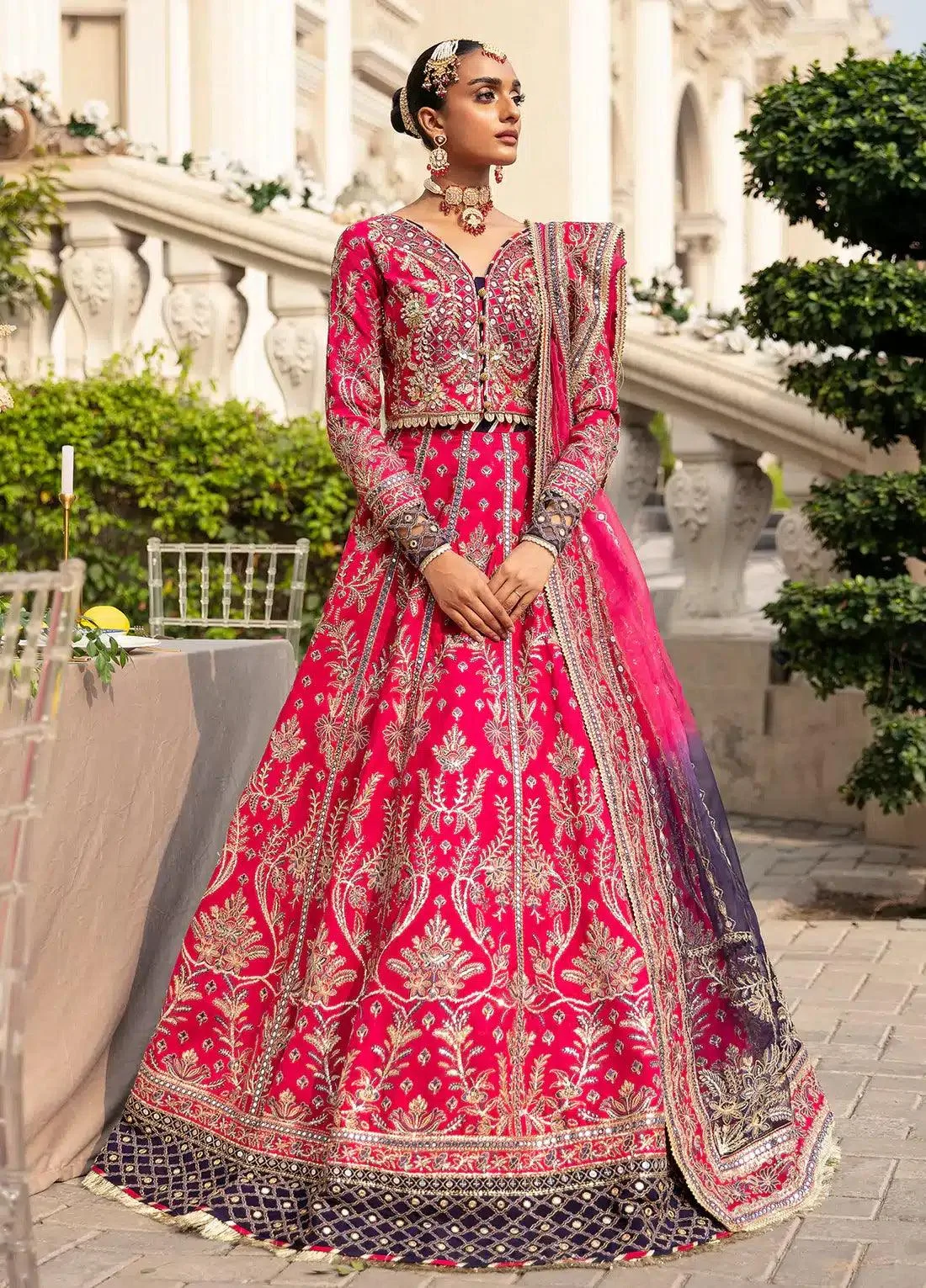 Gulaal Wedding Collection 23 Pink Organza – view 3 – Poshaq
