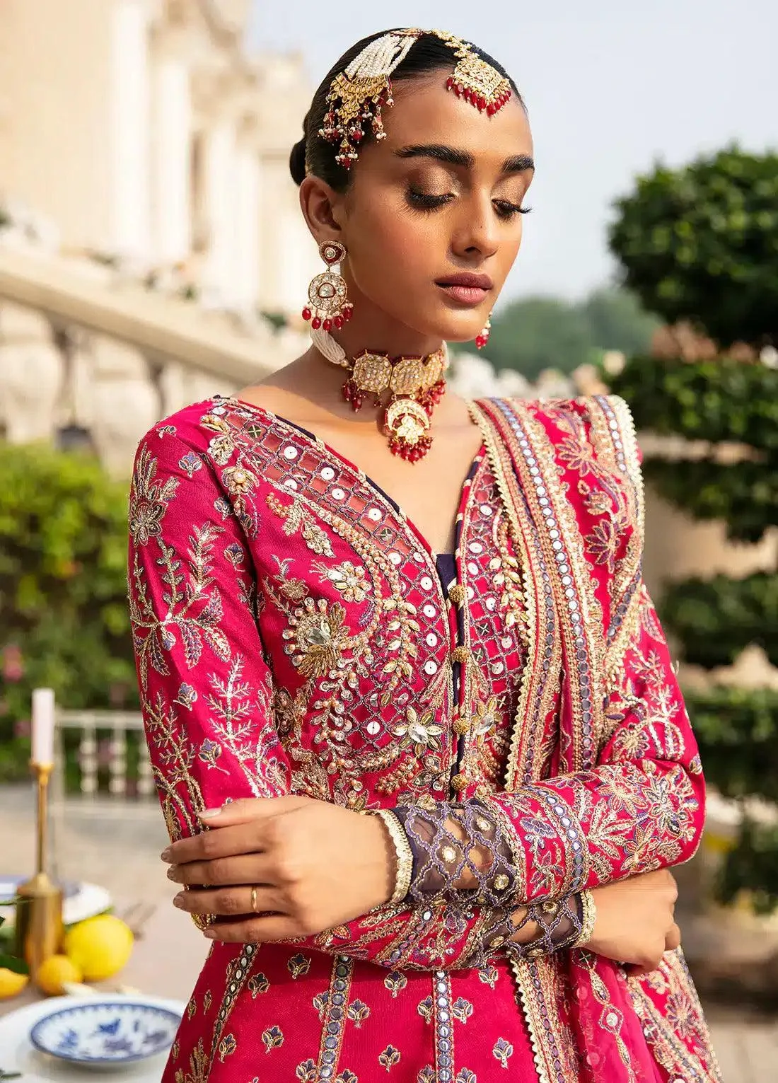 Gulaal Wedding Collection 23 Pink Organza – view 4 – Poshaq