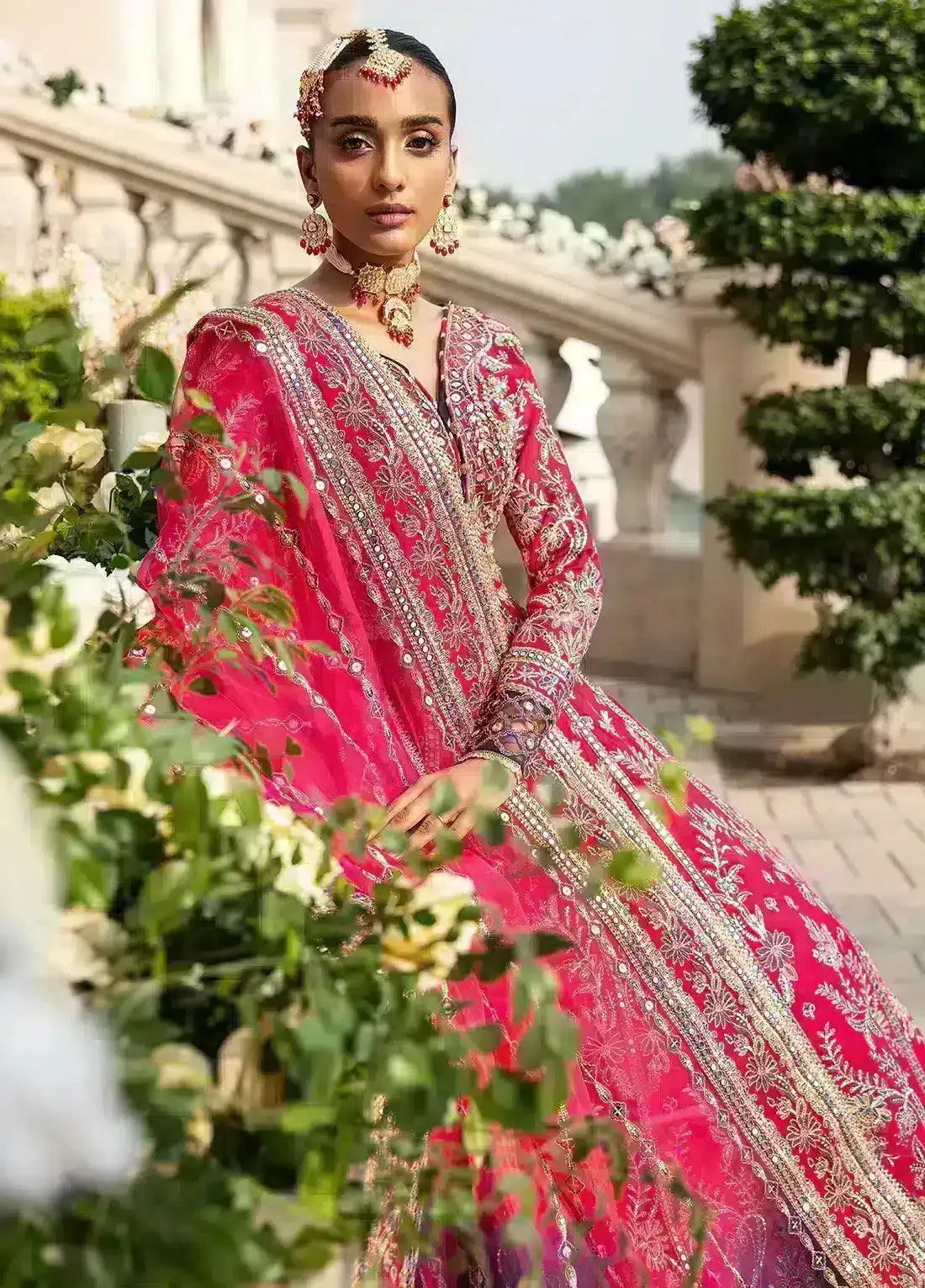 Gulaal Wedding Collection 23 Pink Organza – view 5 – Poshaq