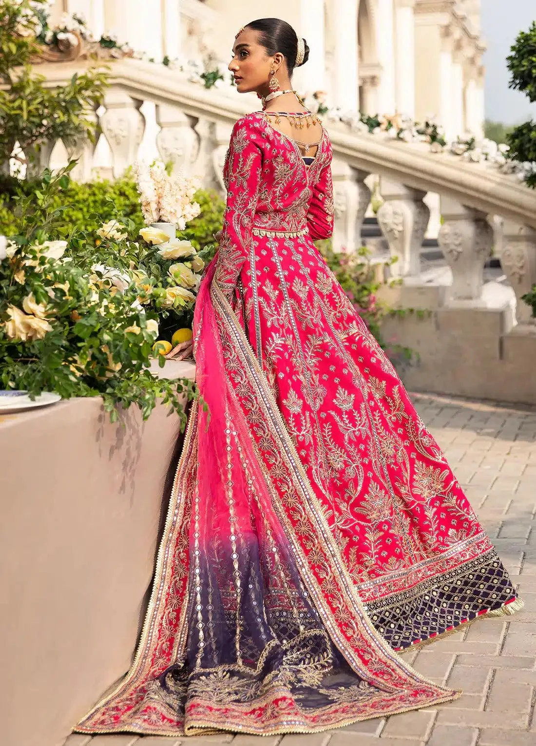 Gulaal Wedding Collection 23 Pink Organza – view 6 – Poshaq