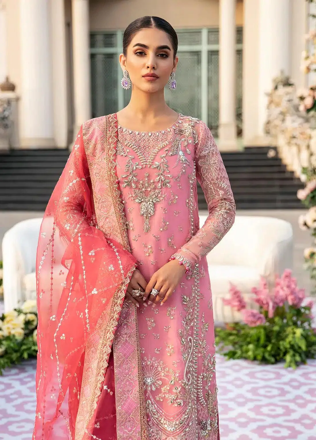Gulaal Wedding Collection 23 Pink Raw Silk – view 2 – Poshaq