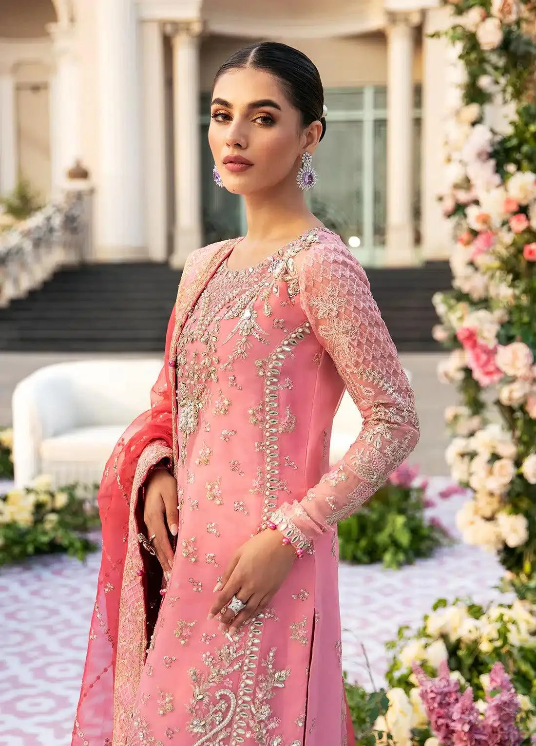 Gulaal Wedding Collection 23 Pink Raw Silk – view 3 – Poshaq