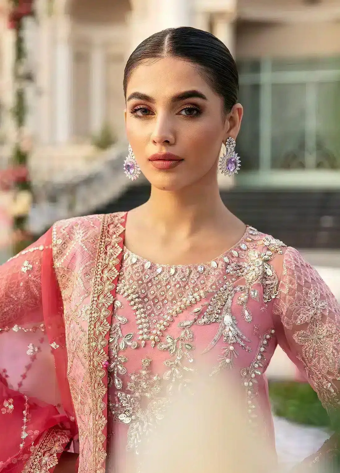 Gulaal Wedding Collection 23 Pink Raw Silk – view 4 – Poshaq