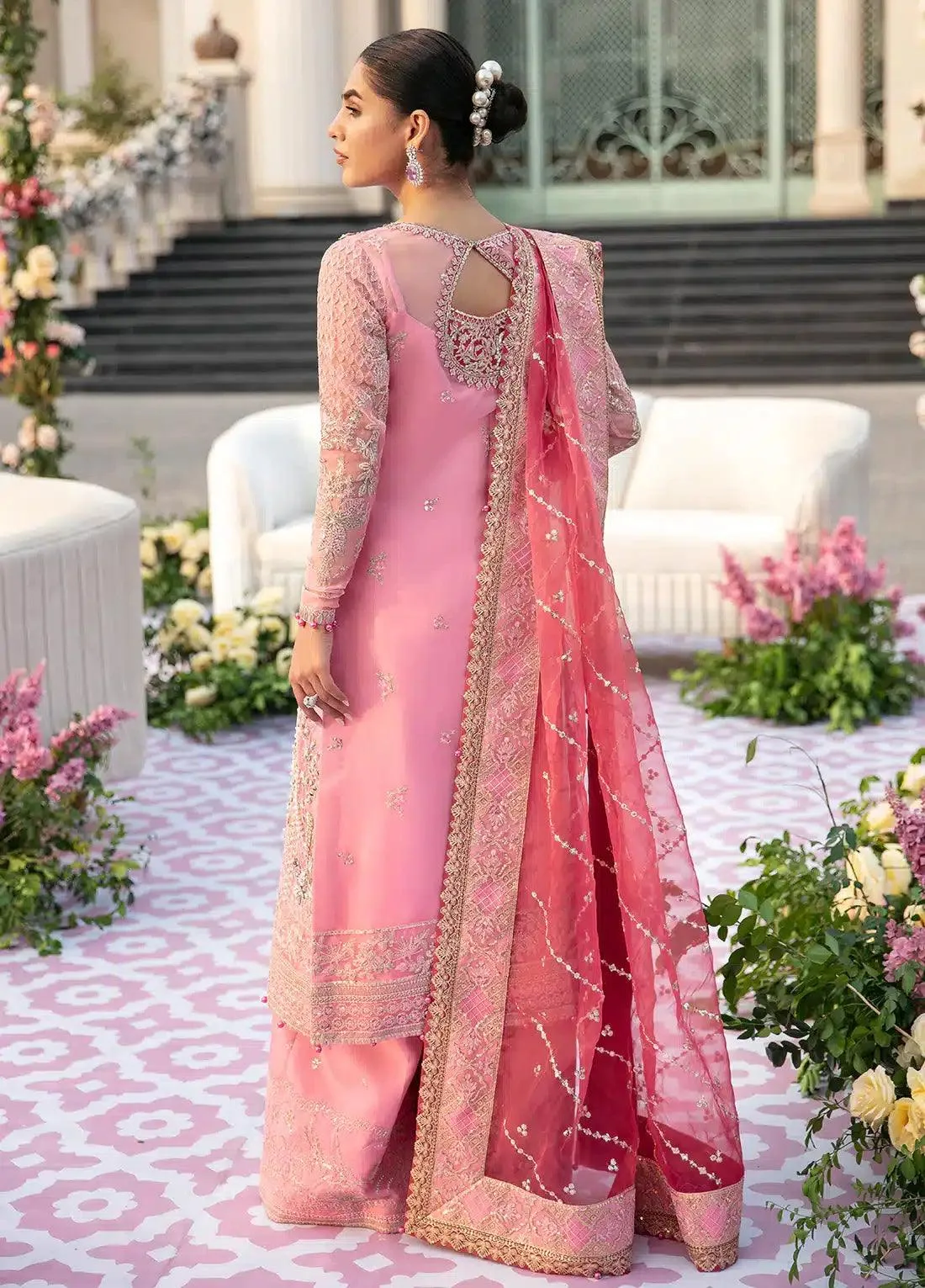 Gulaal Wedding Collection 23 Pink Raw Silk – view 5 – Poshaq