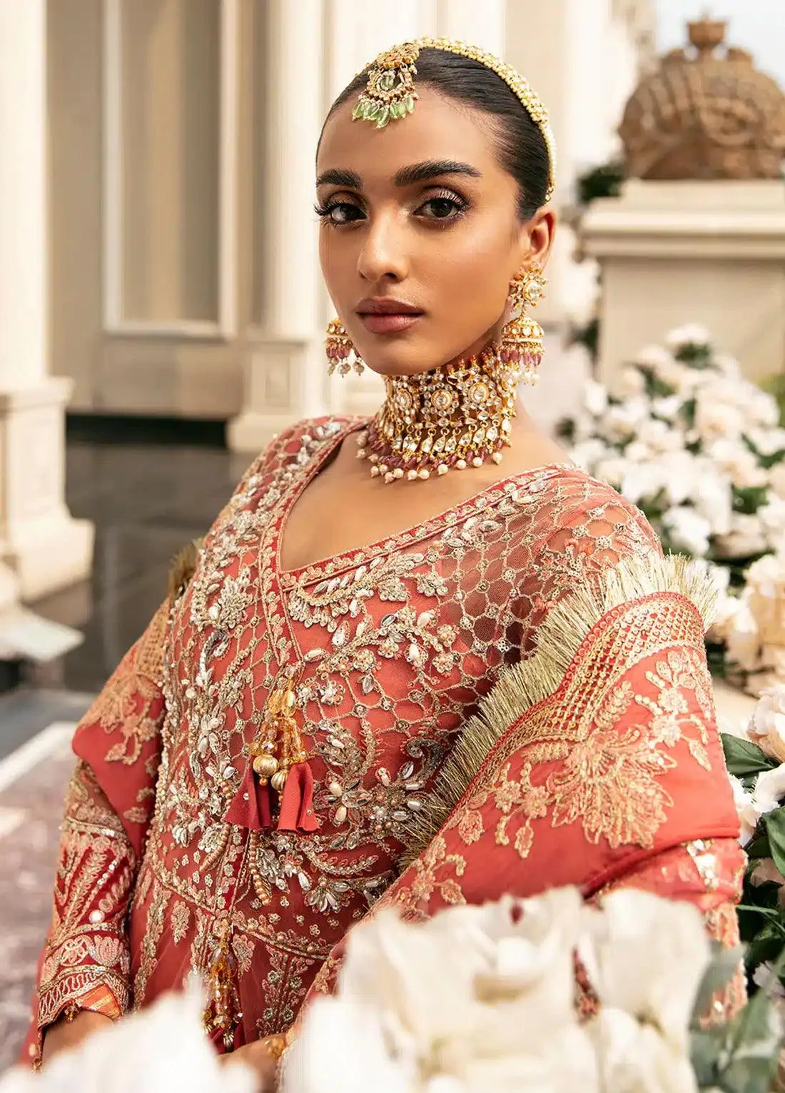 Gulaal Wedding Collection 23 Peach Raw Silk – view 5 – Poshaq