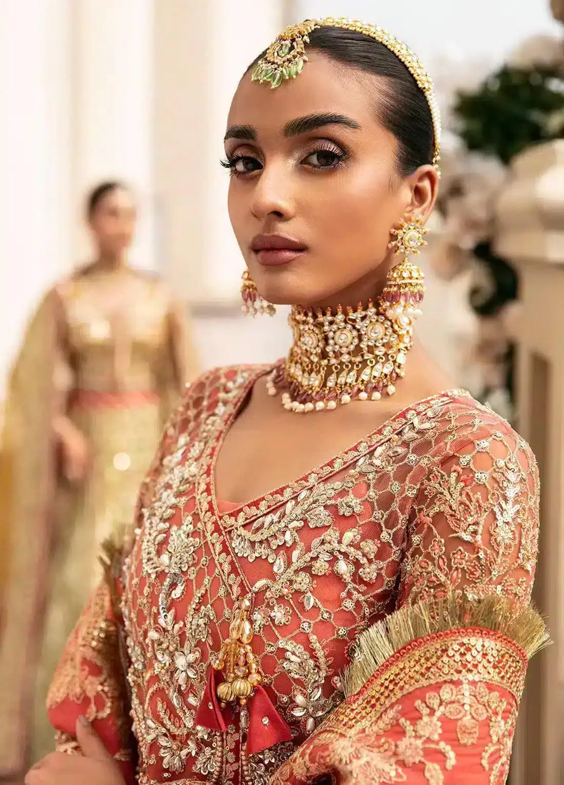 Gulaal Wedding Collection 23 Peach Raw Silk – view 6 – Poshaq