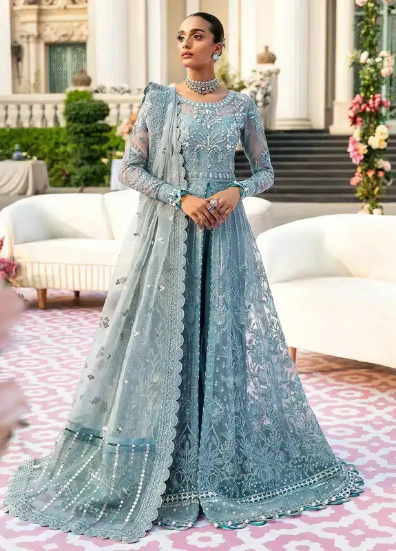 Gulaal Wedding Collection 23 Blue Raw Silk – view 1 – Poshaq