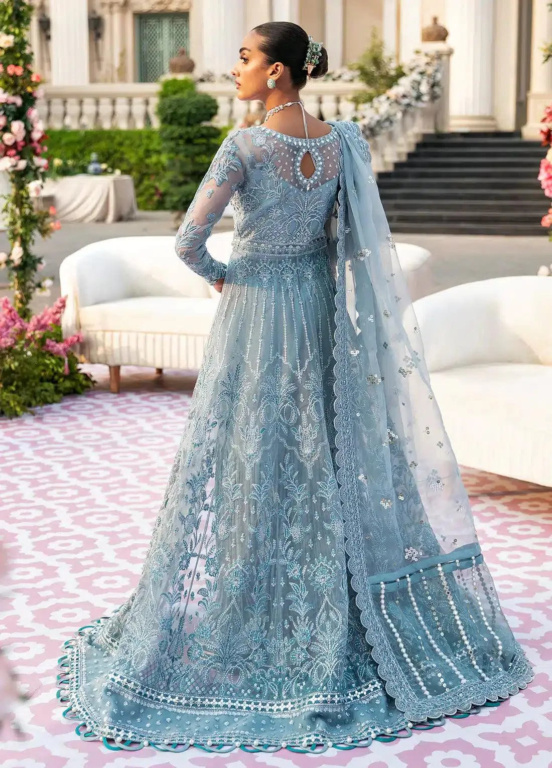 Gulaal Wedding Collection 23 Blue Raw Silk – view 4 – Poshaq