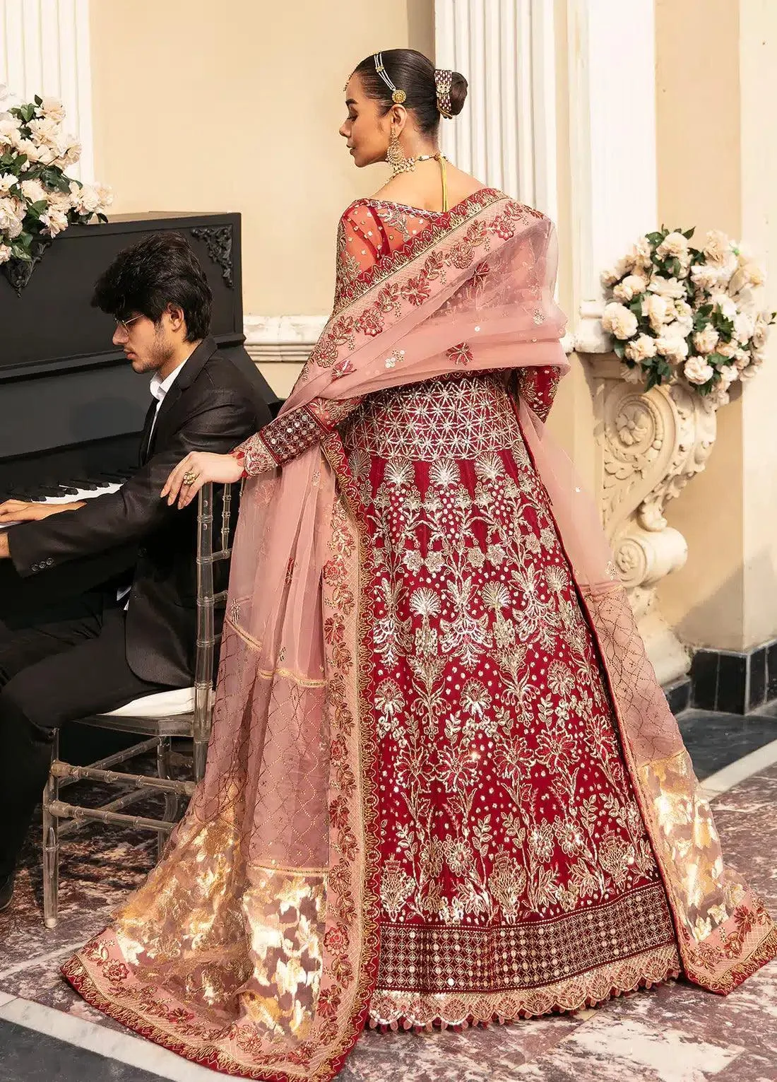 Gulaal Wedding Collection 23 Red Organza – view 5 – Poshaq