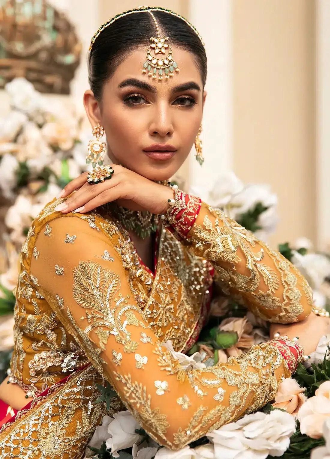Gulaal Wedding Collection 23 Green Raw Silk – view 5 – Poshaq