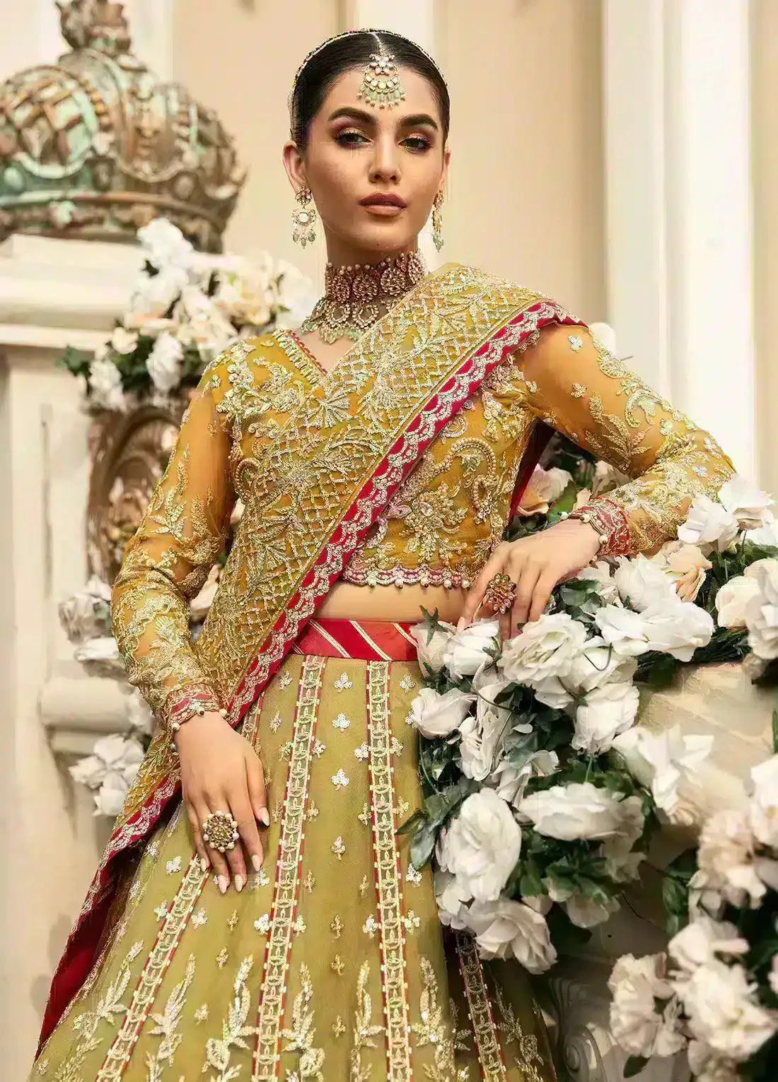 Gulaal Wedding Collection 23 Green Raw Silk – view 6 – Poshaq