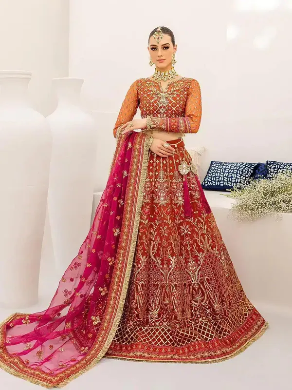 Gulaal Wedding Collection 23 Silver Organza – view 1 – Poshaq