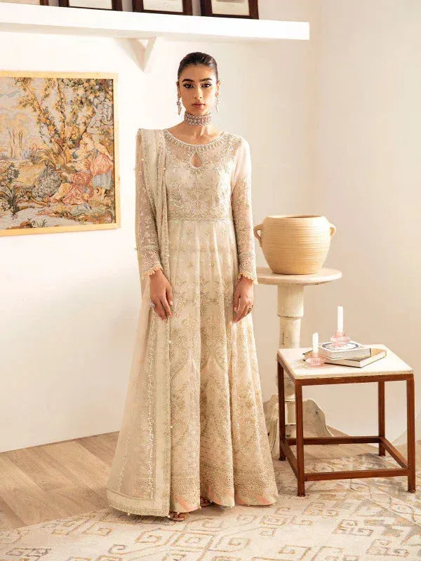 Gulaal Embroidered Chiffon 23 Off White Raw Silk – view 1 – Poshaq