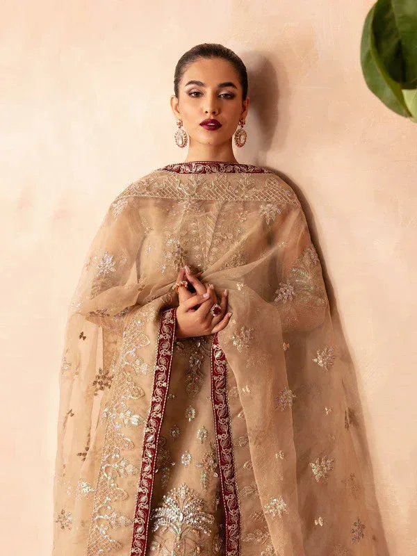 Gulaal Embroidered Chiffon 23 Gold Raw Silk – view 2 – Poshaq