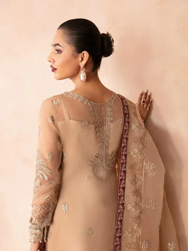 Gulaal Embroidered Chiffon 23 Gold Raw Silk – view 4 – Poshaq