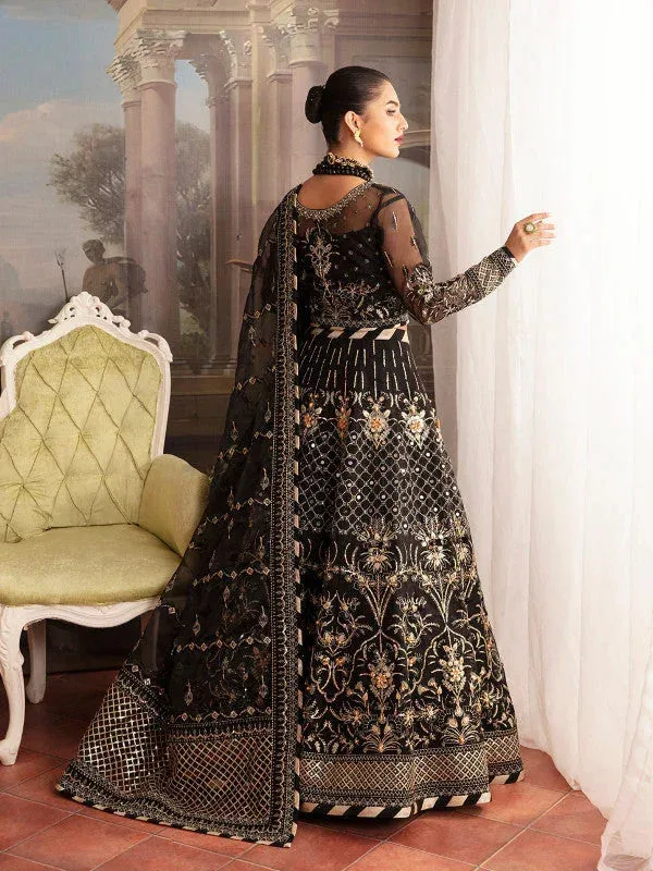 Gulaal Embroidered Chiffon 23 Black Raw Silk – view 4 – Poshaq