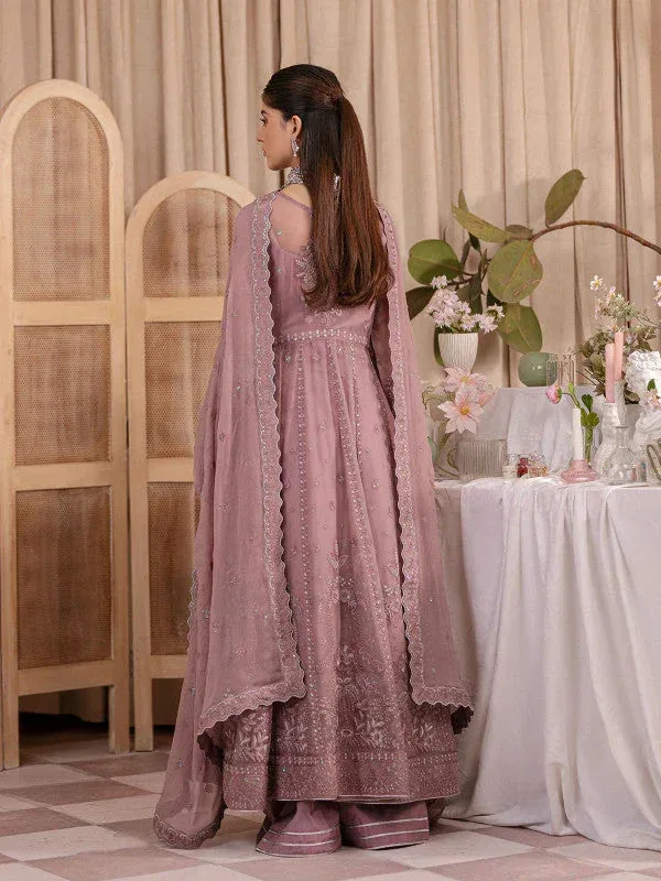 Gulaal Embroidered Chiffon 23 Tea Pink Raw Silk – view 4 – Poshaq