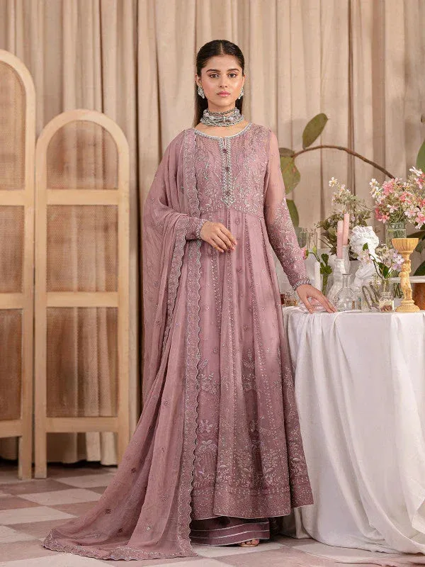 Gulaal Embroidered Chiffon 23 Tea Pink Raw Silk – view 5 – Poshaq