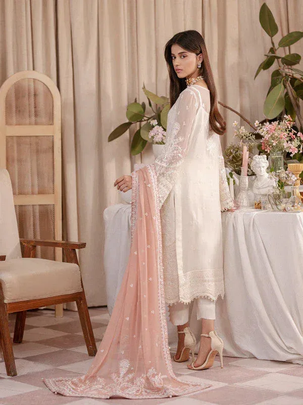Gulaal Embroidered Chiffon 23 Off White Raw Silk – view 2 – Poshaq