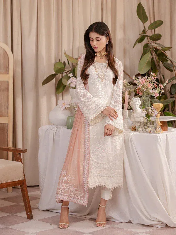 Gulaal Embroidered Chiffon 23 Off White Raw Silk – view 3 – Poshaq