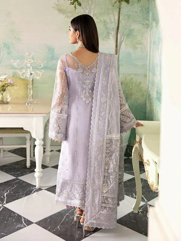 Gulaal Embroidered Chiffon 23 Lilac Raw Silk – view 4 – Poshaq