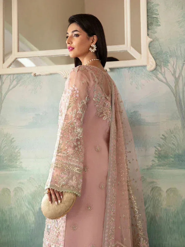 Gulaal Embroidered Chiffon 23 Pink Raw Silk – view 4 – Poshaq
