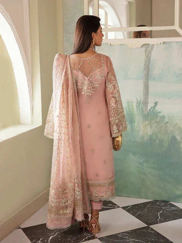 Gulaal Embroidered Chiffon 23 Pink Raw Silk – view 5 – Poshaq
