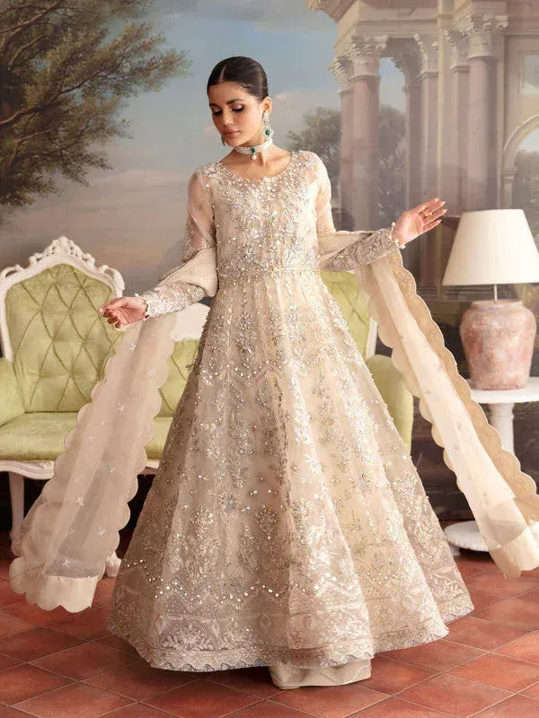 Gulaal Embroidered Chiffon 23 Ivory Raw Silk – view 1 – Poshaq