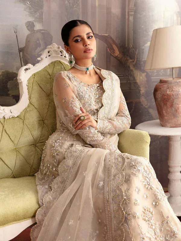 Gulaal Embroidered Chiffon 23 Ivory Raw Silk – view 3 – Poshaq