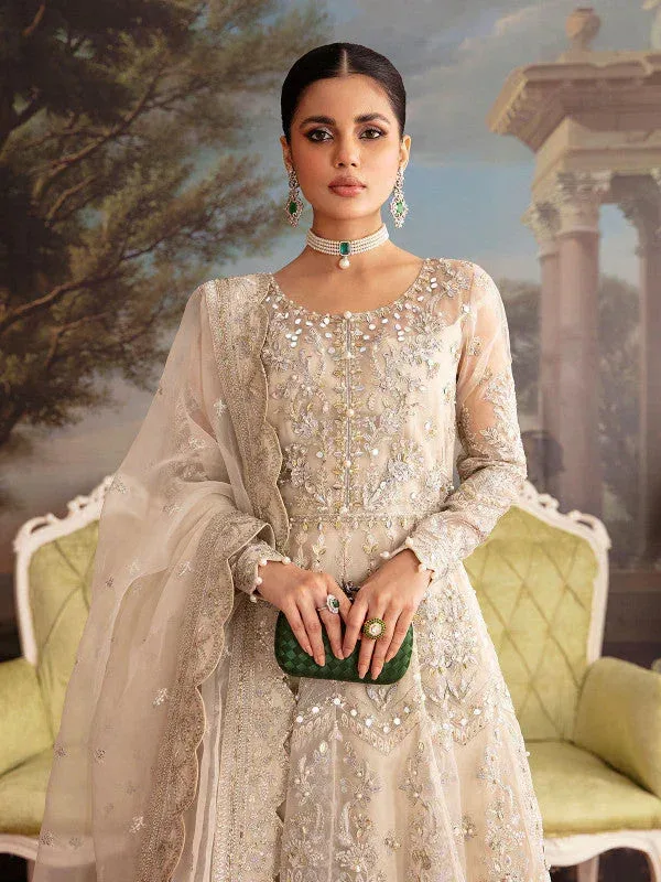 Gulaal Embroidered Chiffon 23 Ivory Raw Silk – view 4 – Poshaq
