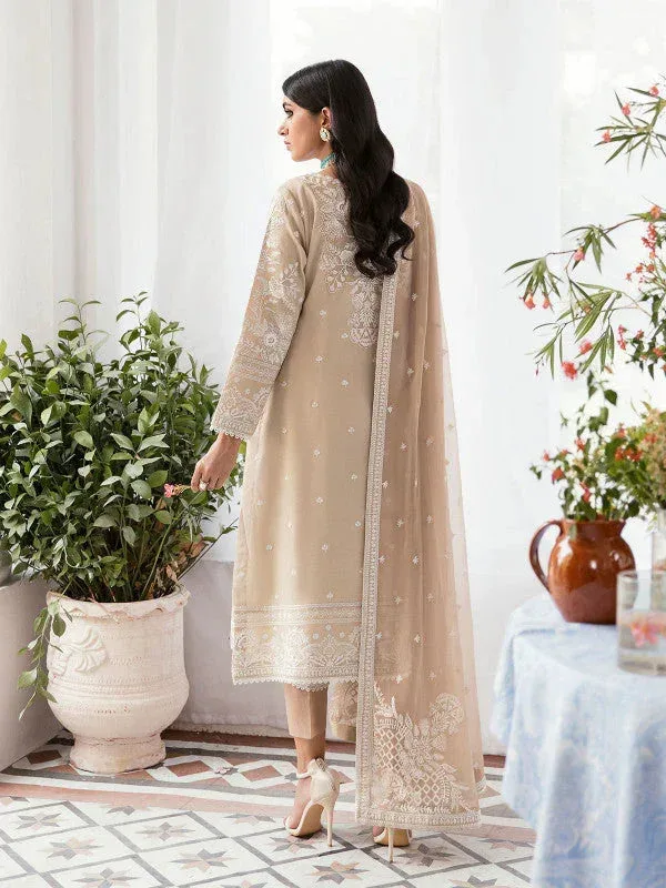 Gulaal Embroidered Chiffon 23 Beige Raw Silk – view 2 – Poshaq