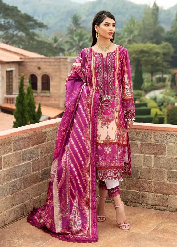 Gulaal Springtime Ballet Magenta Organza – view 1 – Poshaq